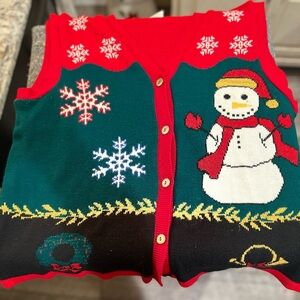 Festive Snowman Christmas Sweater Vest